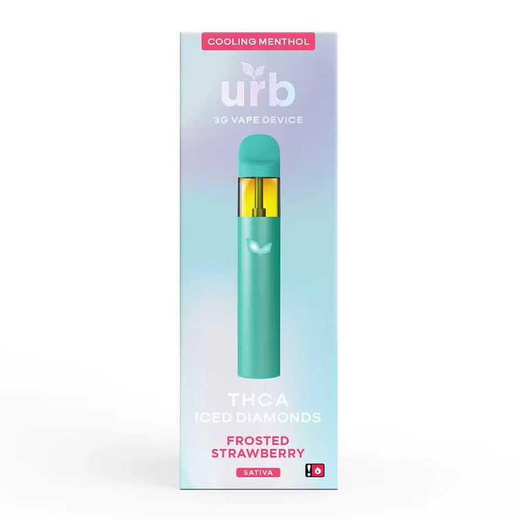 Urb THCA Iced Diamonds 3g Disposable frosted strawberry 