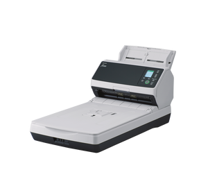Ricoh fi-8290 duplex document scanner with automatic feeder, right side view Ricoh fi-8290 duplex document scanner with automatic feeder, right side view