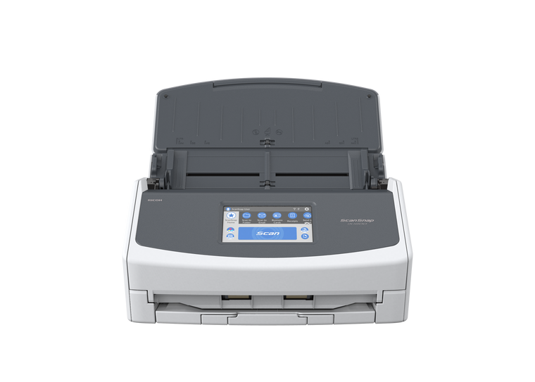 REFURB ScanSnap iX1600 Document Scanner with touch screen and automatic feeder in White, front view