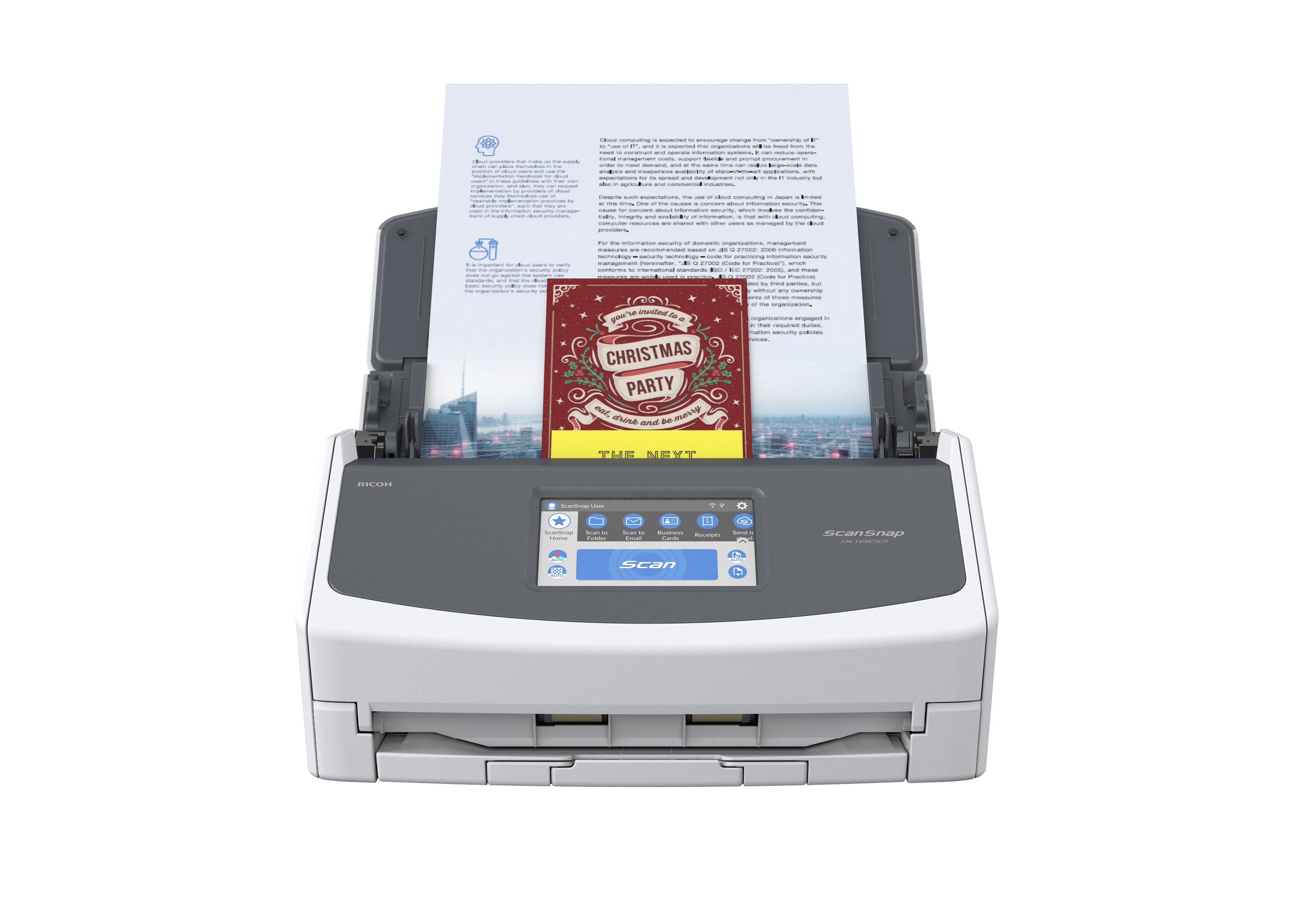ScanSnap iX1600 Touch Screen Scanner for PC and Mac (White) | PCI