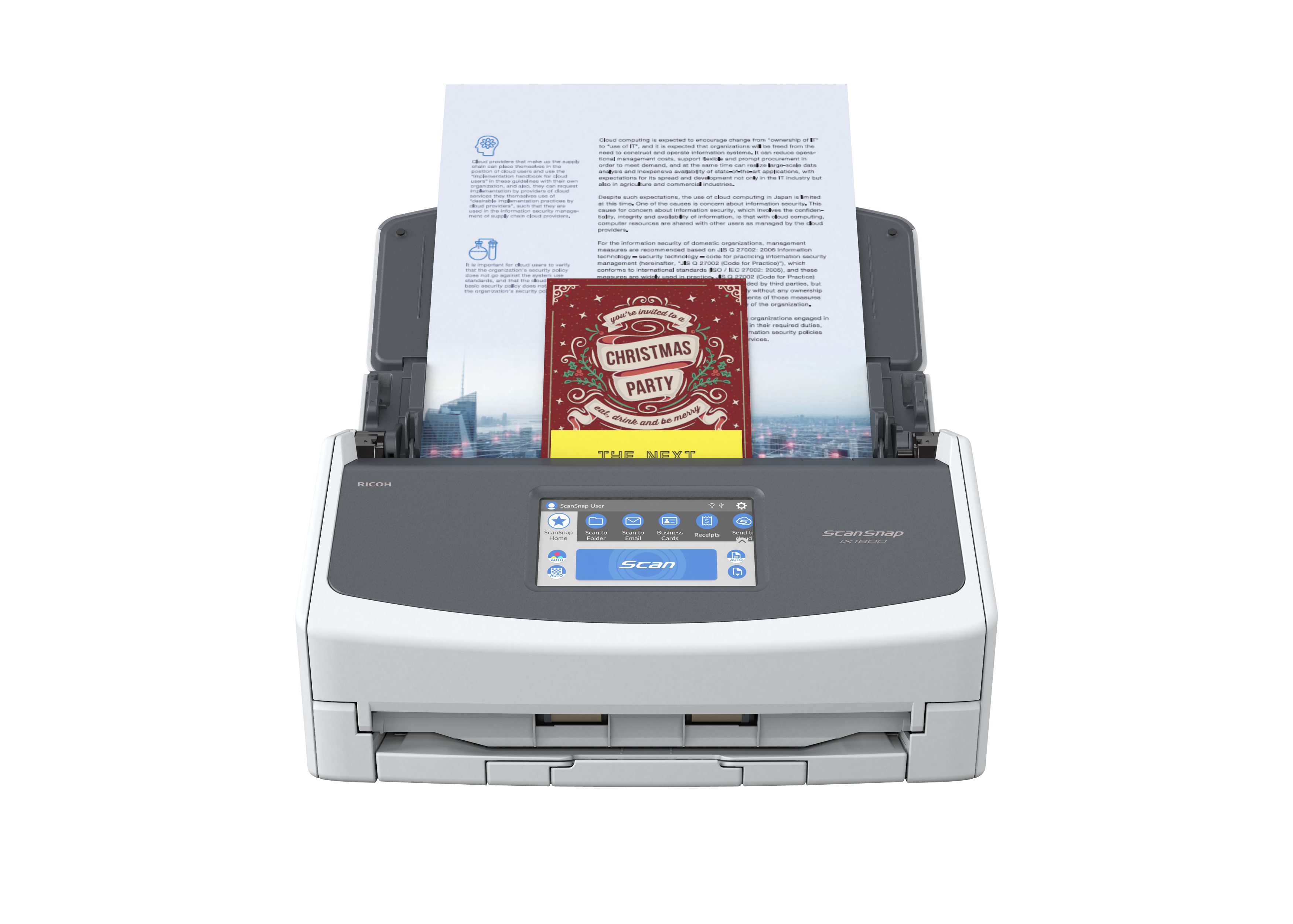 ScanSnap iX1600 Touch Screen Document Scanner (White)