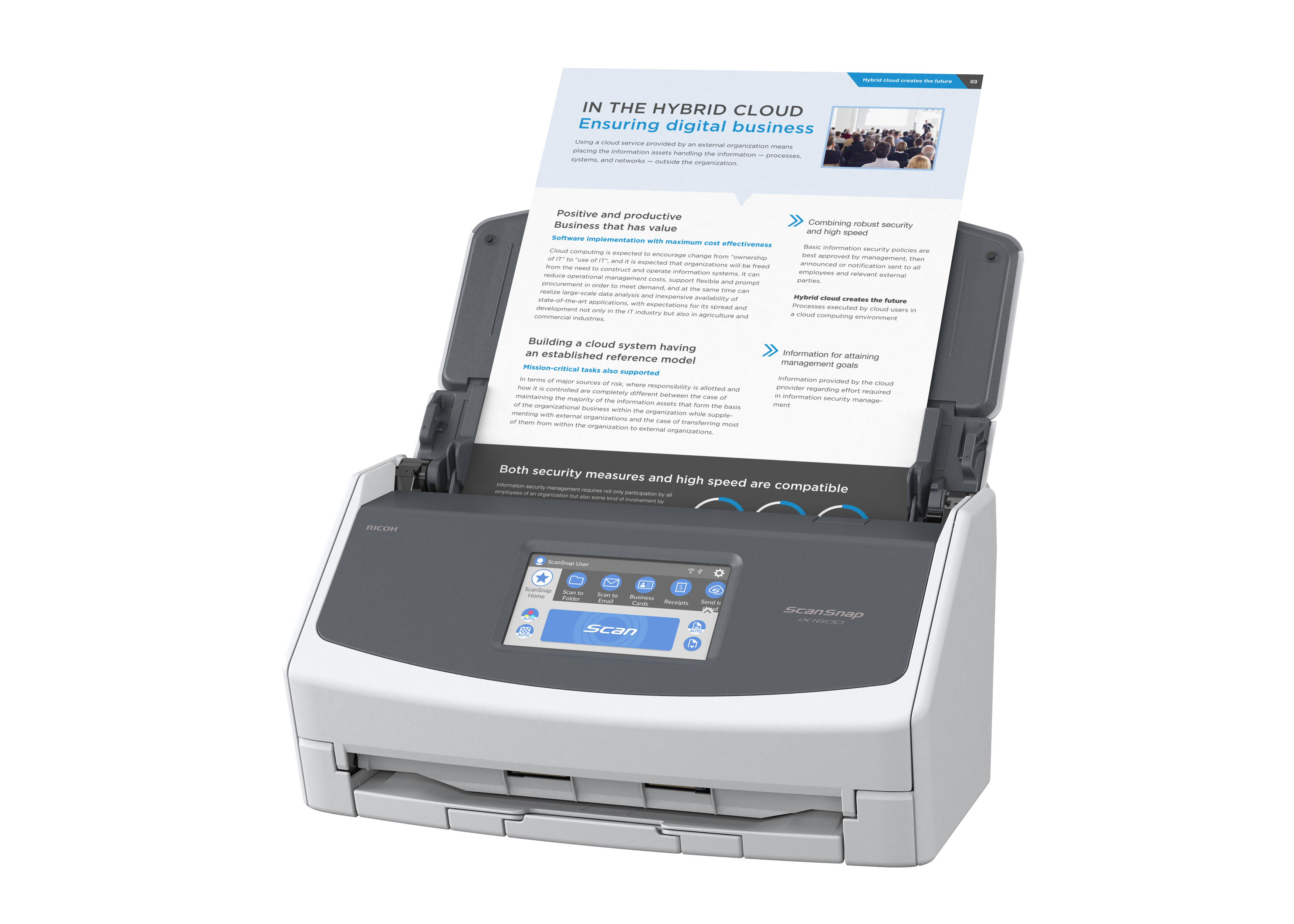 ScanSnap iX1600 Touch Screen Document Scanner (White)