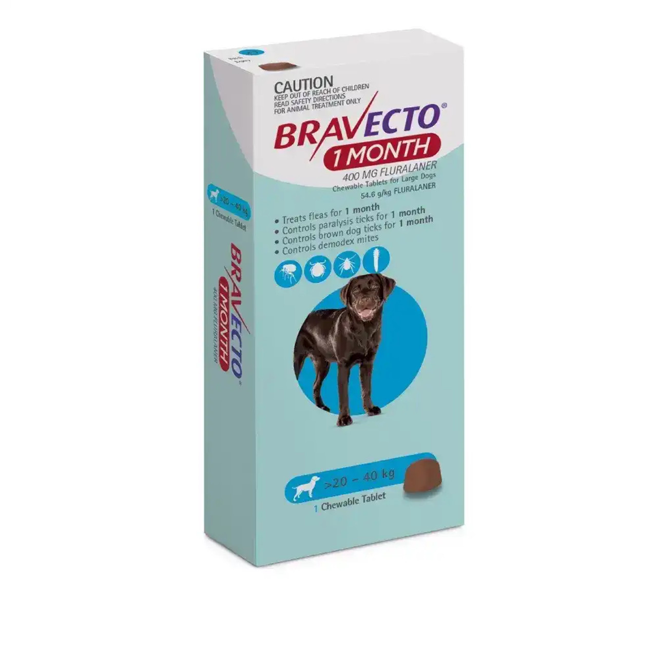 Bravecto Masticatore di pulci e zecche per 1 mese per cani