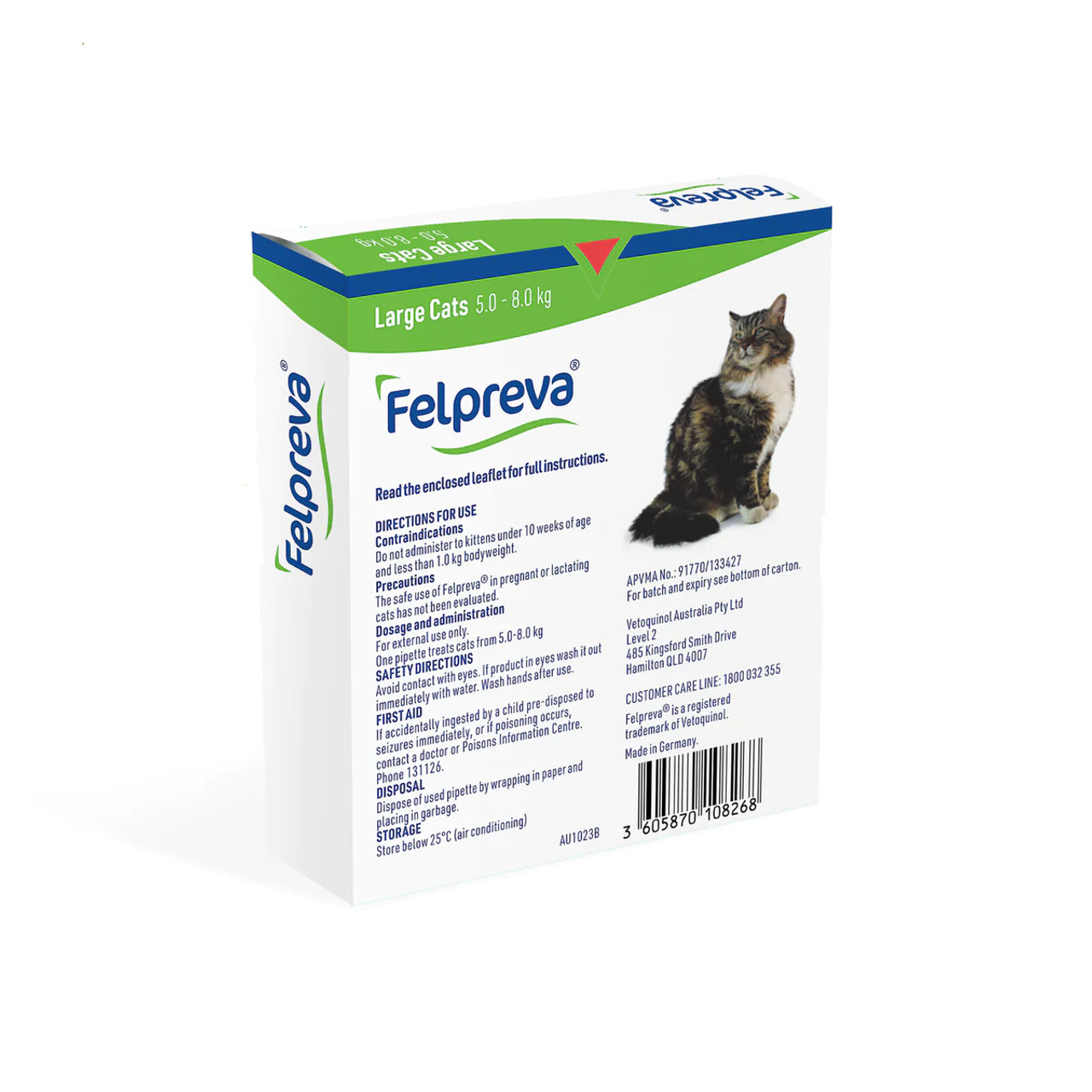 Felpreva Spot-On voor Grote Katten 5-8kg (11.02-17.63 lbs) - 1PK