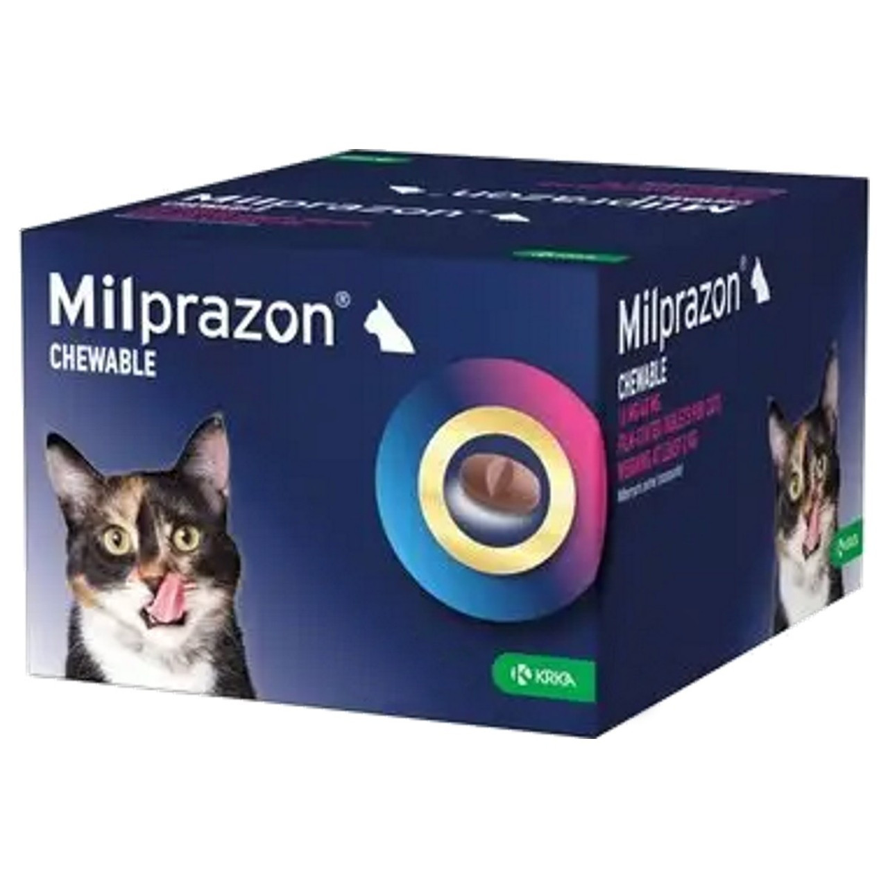 고양이 4kg-8kg(8.8-17.6파운드)를 위한 밀프라존 츄어블 16/40mg - 48정 20% 할인