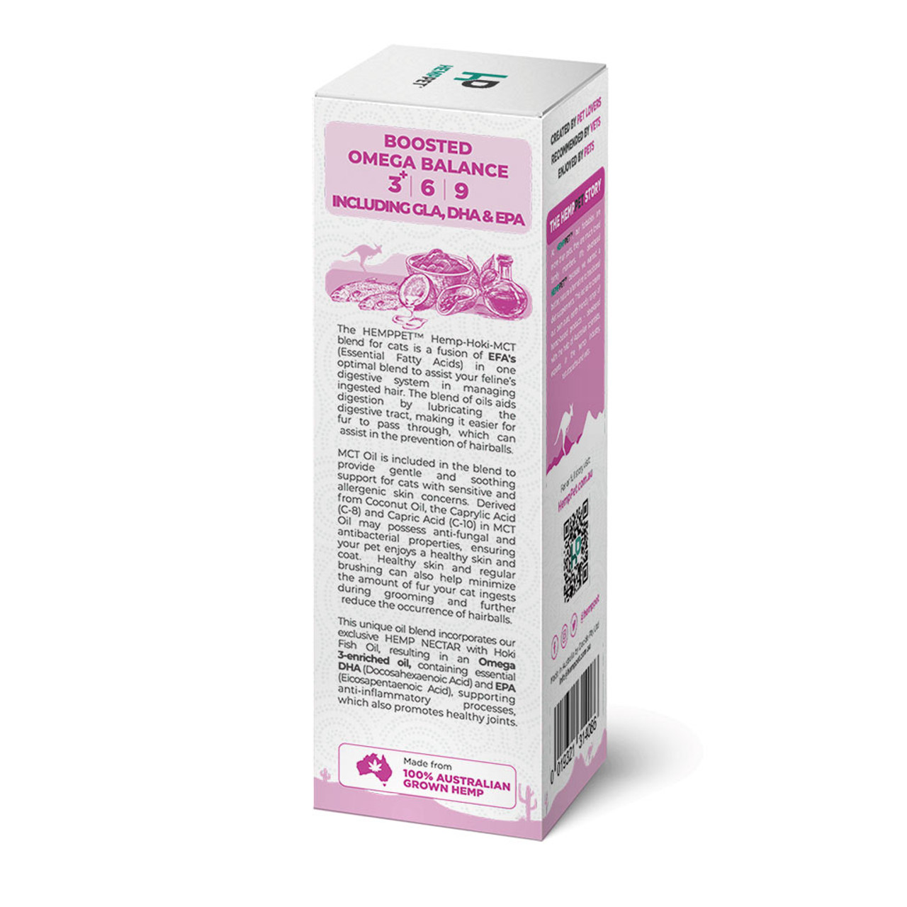 HempPet Hairball Relief Hemp Seed Nectar Oil Blend + Hoki Fish & MCT Oil til katte 100 ml (3,38 fl oz)
