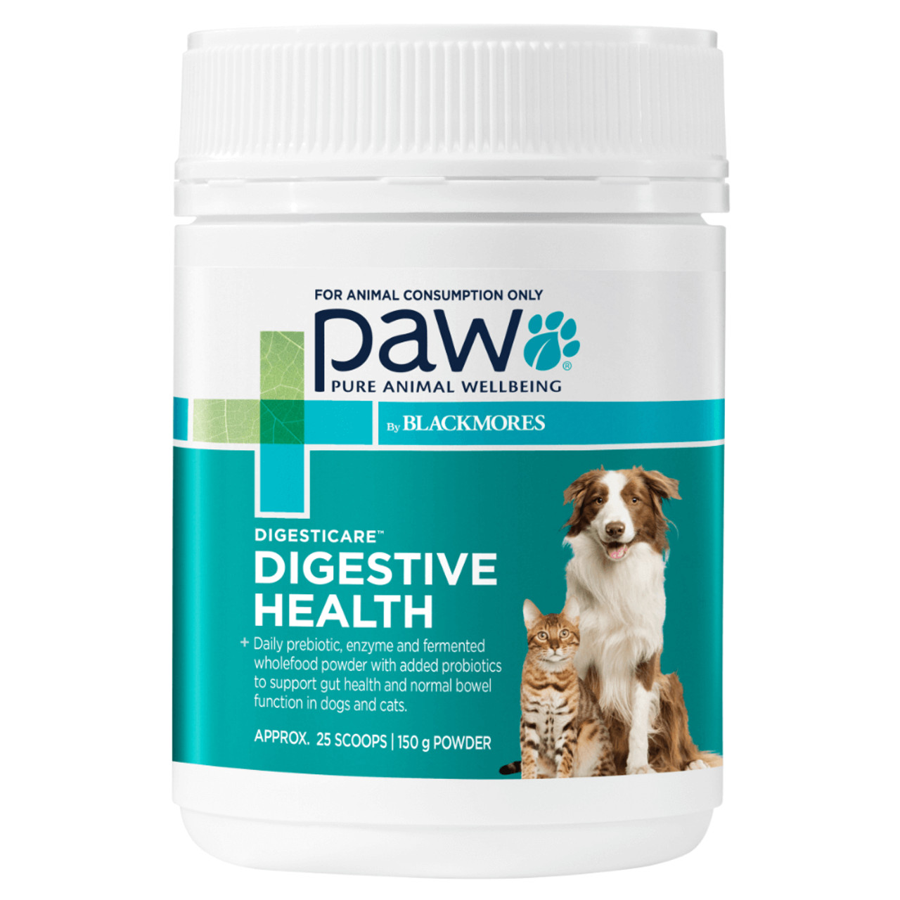 PAW By Blackmores DigestiCare פרוביוטיקה לבריאות מערכת העיכול לכלבים וחתולים 150 גרם