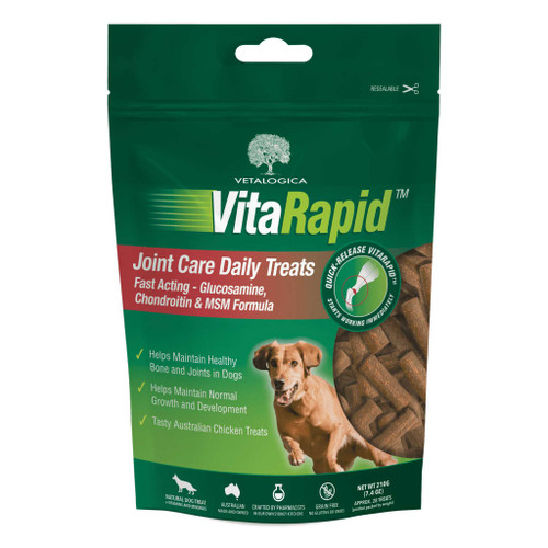 20% rabatt på Vetalogica VitaRapid Joint Care Daily Treats för hundar - 210 g (7,4 oz) hos Atlantic Pet Products