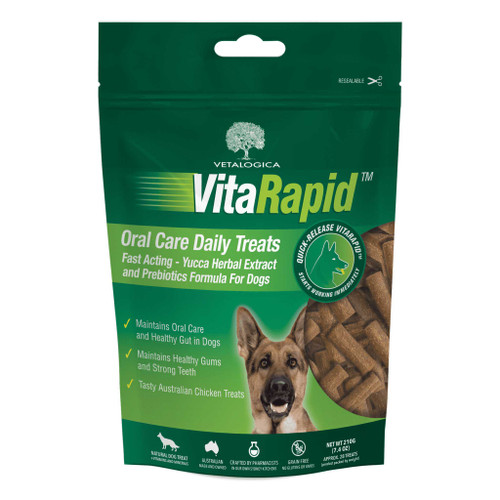 20% korting op Vetalogica VitaRapid Oral Care dagelijkse traktaties voor honden - 210g (7.4oz) bij Atlantic Pet Products