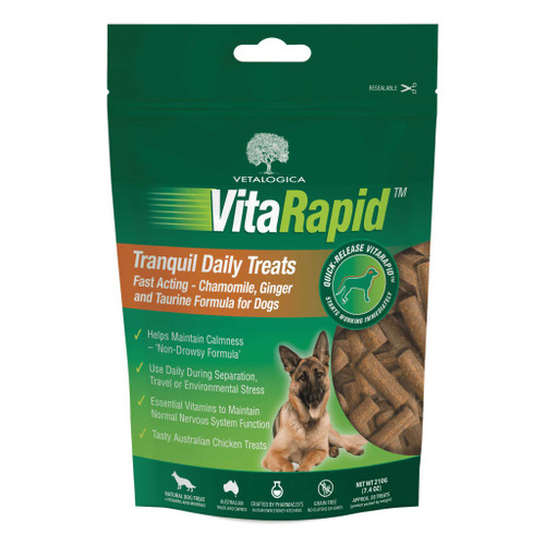 20% rabatt på Vetalogica VitaRapid Tranquil Daily Treats för hundar - 210 g (7,4 oz) på Atlantic Pet Products