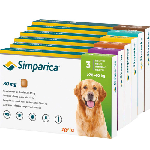 خصم 20٪ على أقراص Simparica Flea و Tick القابلة للمضغ للكلاب في منتجات Atlantic Pet