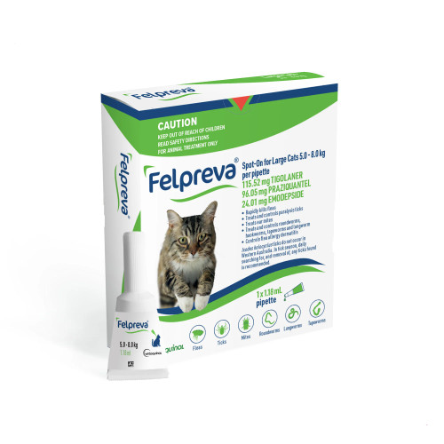 20% Rabatt auf Felpreva Spot-On für große Katzen 5-8kg (11.02-17.63 lbs) - 1PK bei Atlantic Pet Products