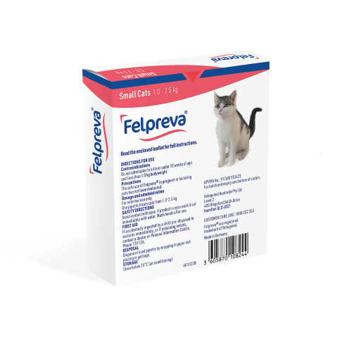 Felpreva Spot-On לחתולים קטנים 1-2.5 ק"ג (2.2-5.1 ליברות) - 1PK