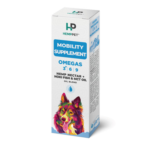 HempPet Mobilitetstilskud Hampfrø nektar olieblanding + Hoki fisk & MCT olie til hunde 100ml (3.38 fl oz)