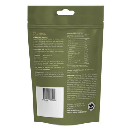 Vetalogica Hemp Clinicals Kalmerende Kauwtraktaties voor katten 100g (3.52 oz)