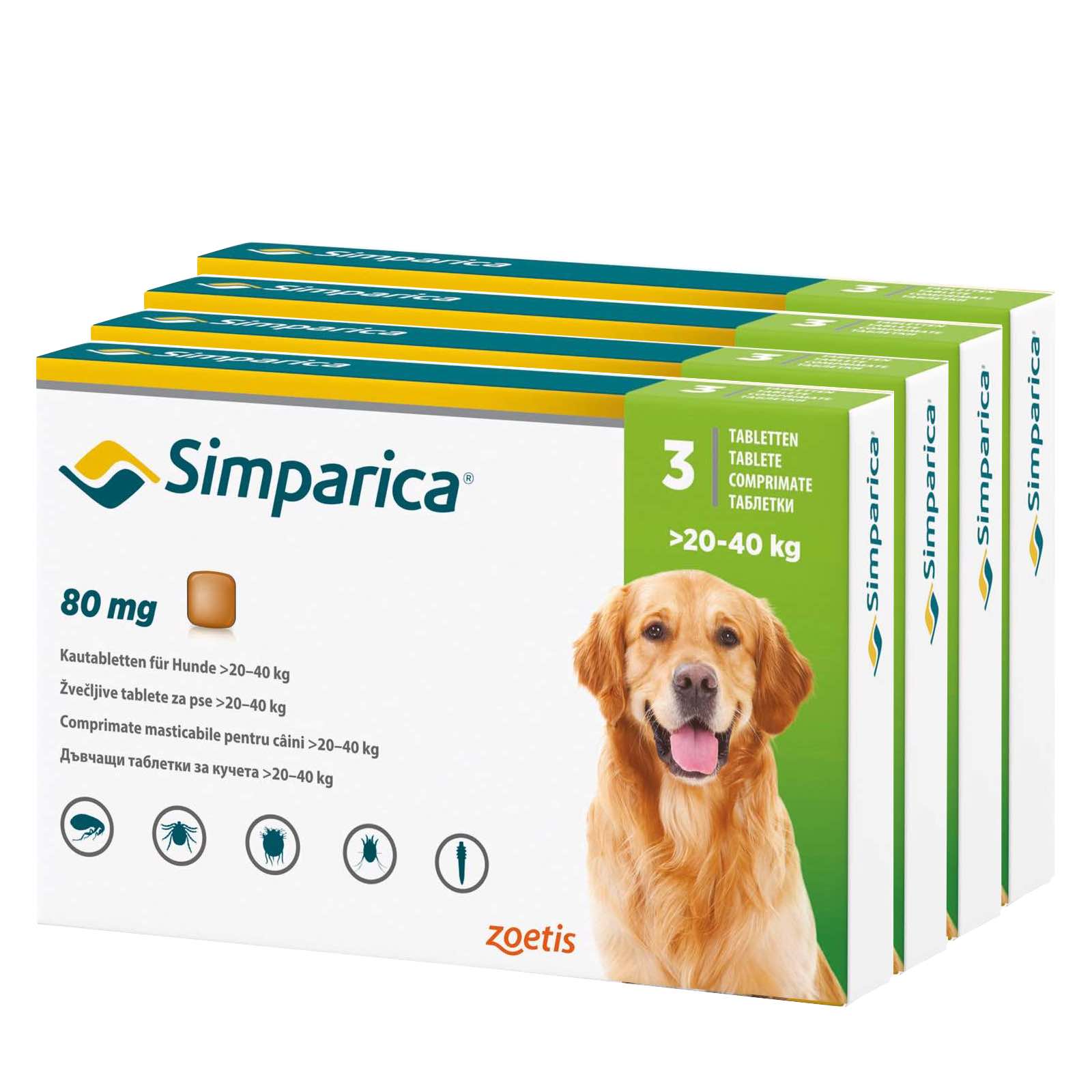Simparica Floh- und Zecken-Kautabletten für Hunde