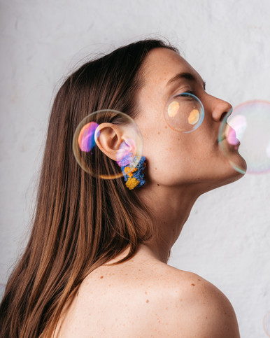 Sugar Earrings Blue Confetti
