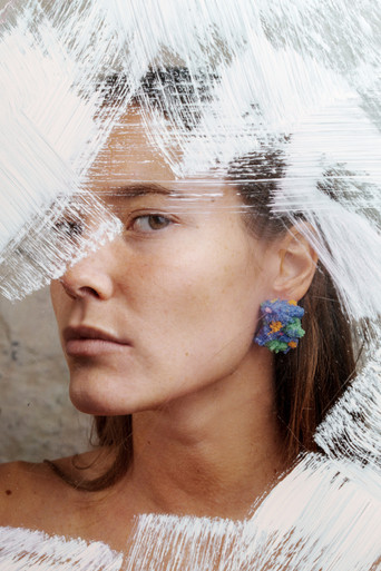 Sugar Earrings Blue Confetti