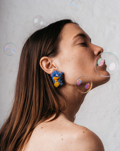Sugar Earrings Blue Confetti