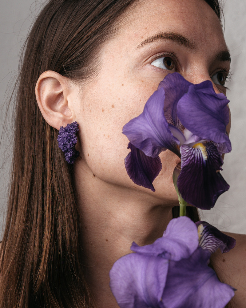 Sugar Earrings Dark Purple - Carla Movia