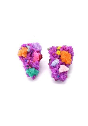 Sugar Earrings Neon Purple Confetti