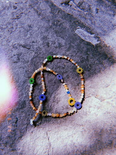Friendship Necklace Green & Lilla