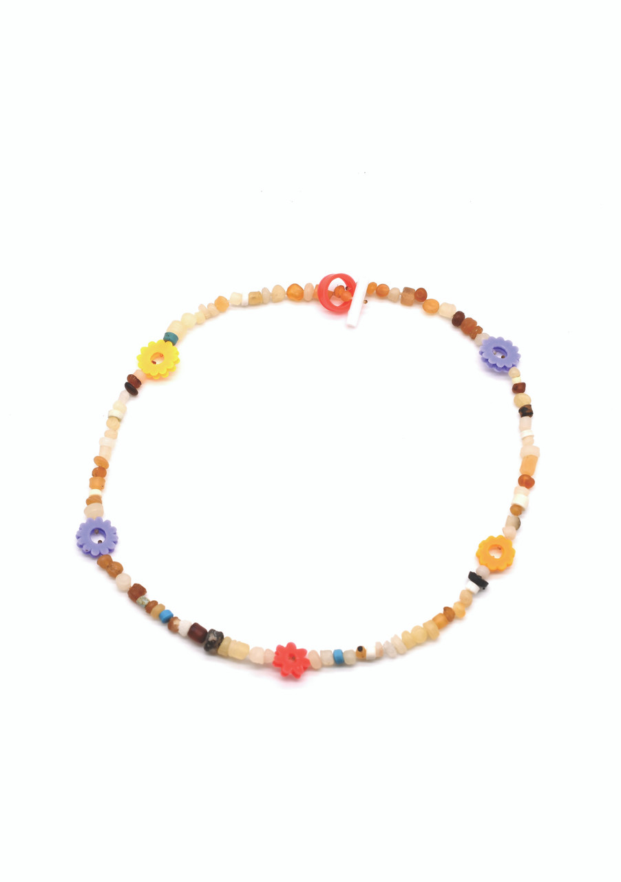 Friendship Necklace Red, Lilac & Yellow - Carla Movia