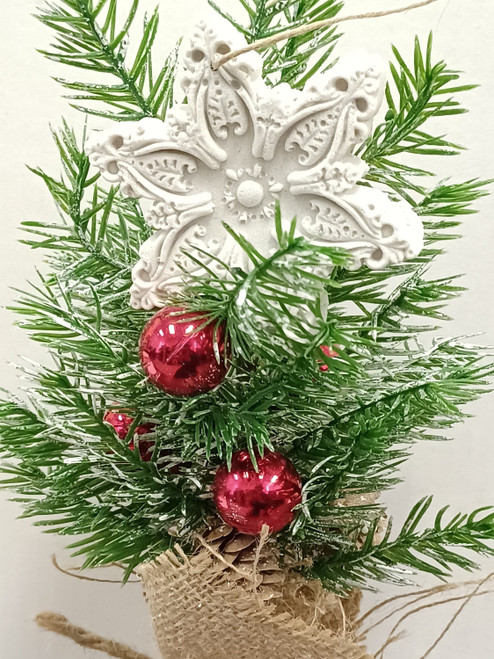 6 pack snowflake Christmas ornaments.