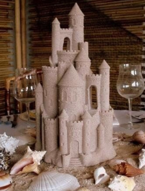 Sandcastle sculpture made with real sand Decor