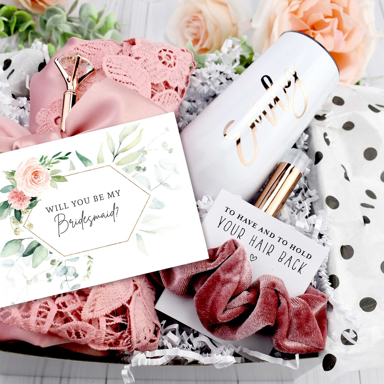 Build a Luxury Bridesmaid Gift Box options include Personalized Robe, Wine  Cup, Wine Label, Bridal Jewlery, Candle, Compact - Bridesmaid Gifts Boutique