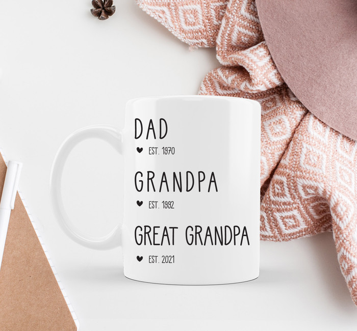 Our Great Grandma and Great Grandpa Mug is the perfect novelty mug for expecting parents to use to break the news to the soon-to-be great grandparents in their life.