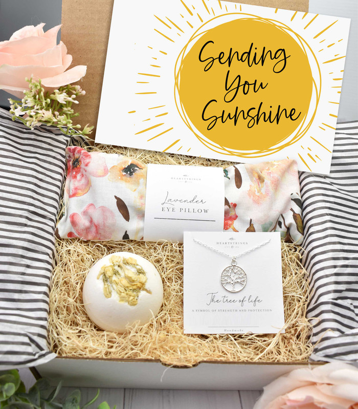New Mom Gift Box with self care products. Floral themed gift set with lavender scented body care items.  Perfect for baby showers and for new mothers. New mom gift basket.