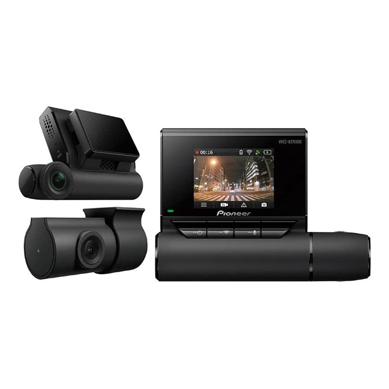 Pioneer VREC-DZ700DC 2-Channel Dual Recording 1080p HD Dash Camera System  with WiFi and 2 LCD Screen