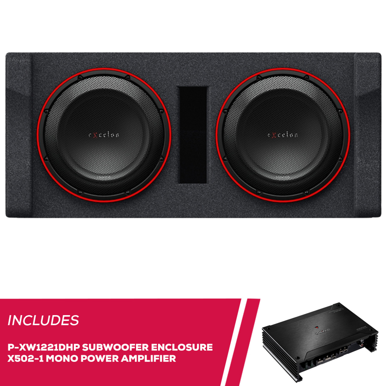 Racional Justicia Fraseología Kenwood P-XW1221DHP Dual 12" Preloaded Subwoofer Enc. and X502-1 Mono  Amplifier