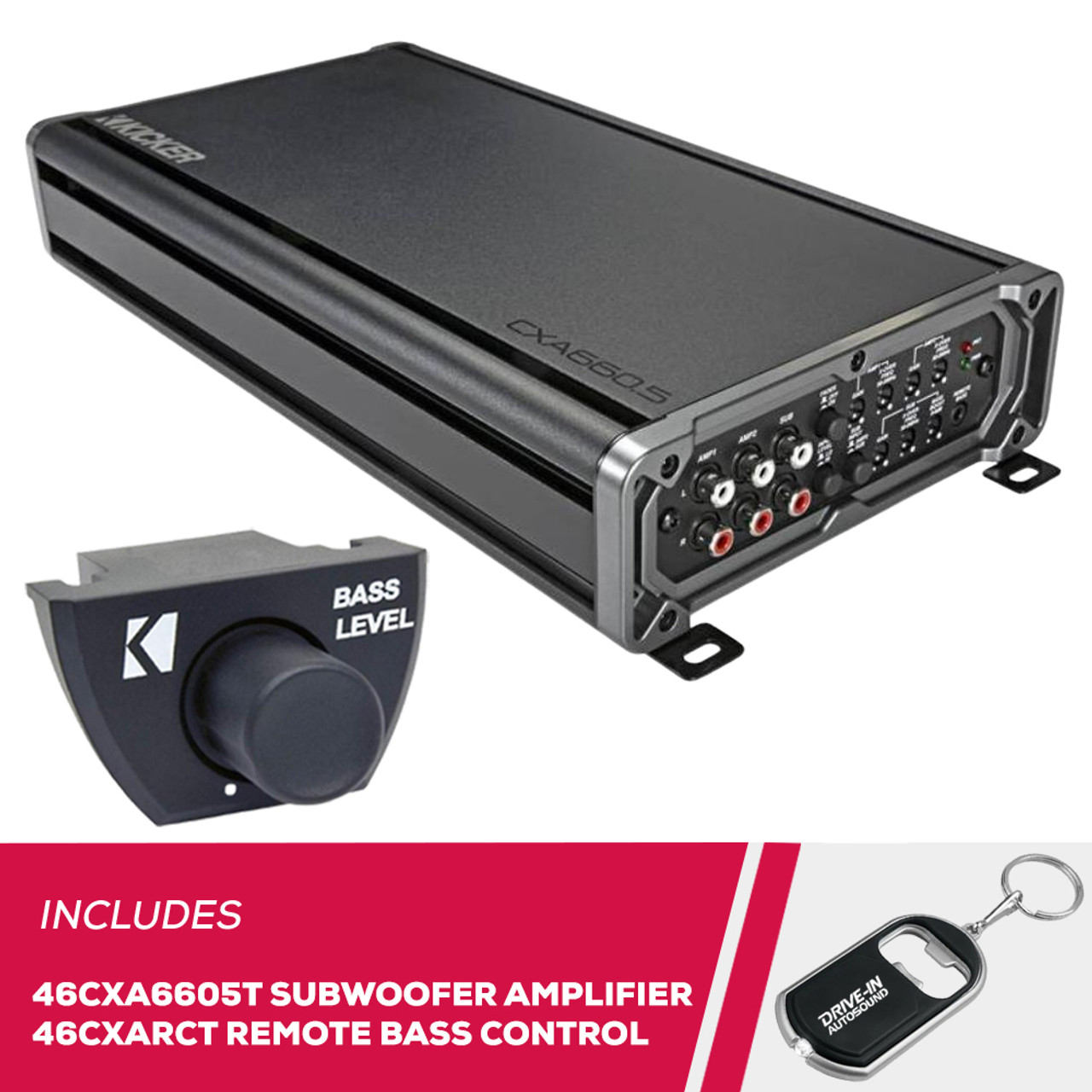 Kicker 46CXA6605T 5 Channel Car Amplifier and 46CXARCT Dash-Mount Wired  Remote