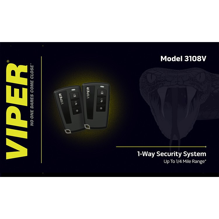 Viper 3108V 1-Way Car Security System – LCD, 4-Button Key Fob, 1/4