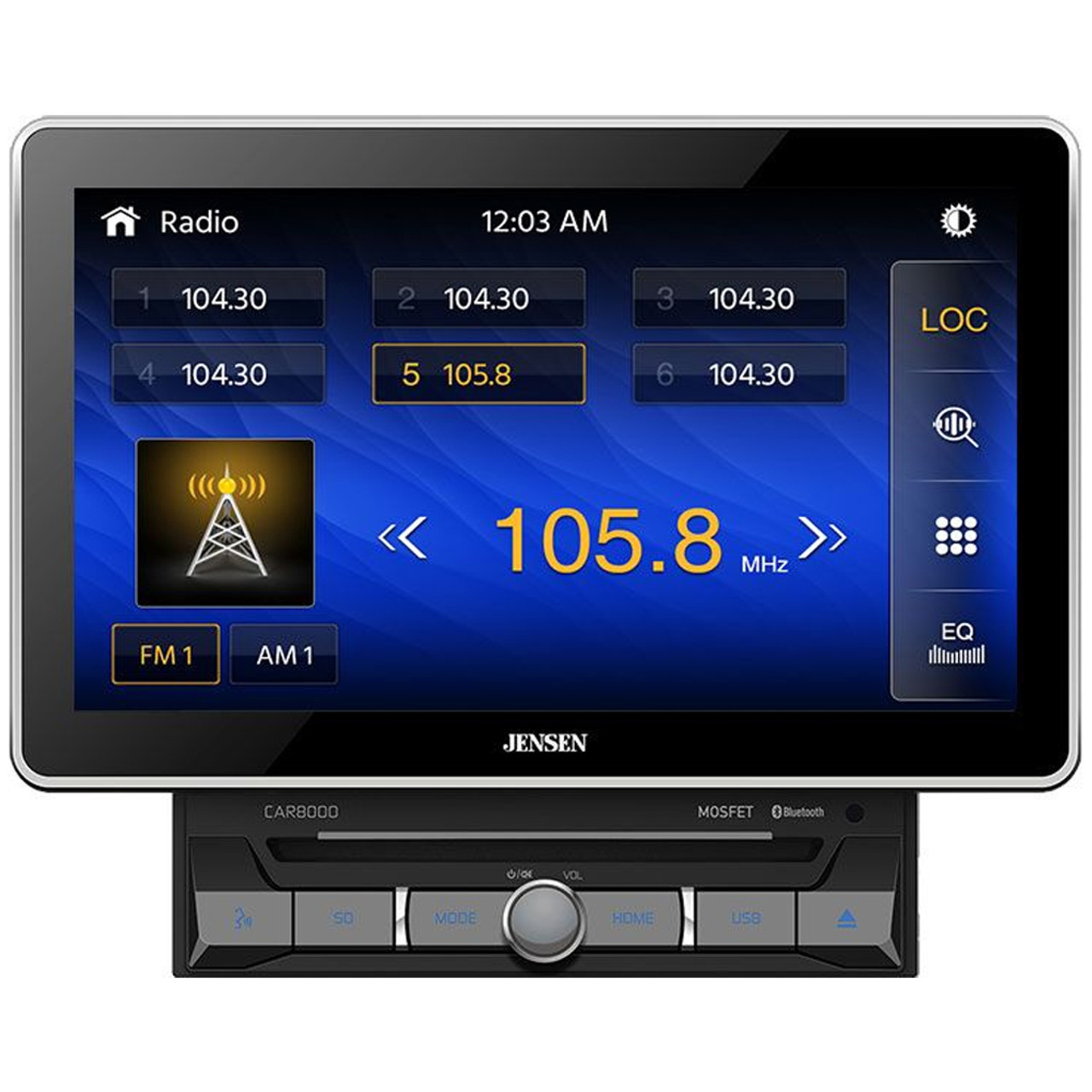 Jensen CAR8000 10.1" CD/DVD Receiver w/ Apple CarPlay & Android Auto