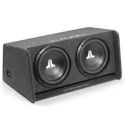 BassWedge Slot-Ported Enclosure With Two 12" W0v3 Car Subwoofers