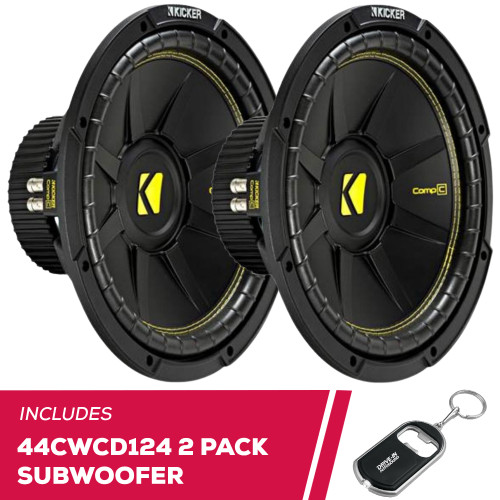Kicker Pair of 44CWCD124 CompC Series 12" Subwoofer with Dual 4-Ohm Voice Coils