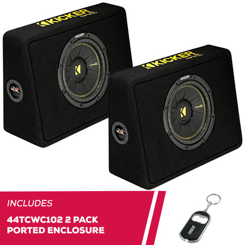 Kicker Pair of 44TCWC102 Ported Enclosure with One CompC 10 Inch Subwoofers