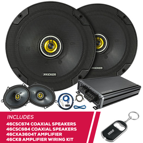 Kicker 46CSC674 6.75" Speakers w/ 46CSC684 Speakers & 46CXA3604T Amp & Amp Kit Kicker 46CSC674 6.75" Speakers w/ 46CSC684 Speakers & 46CXA3604T Amp & Amp Kit