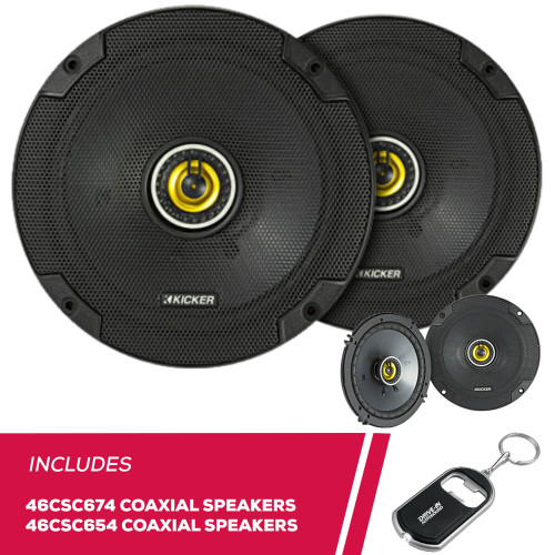 Kicker 46CSC674 CS Series 6-3/4" Coaxial Speakers and 46CSC654 6.5" Speakers