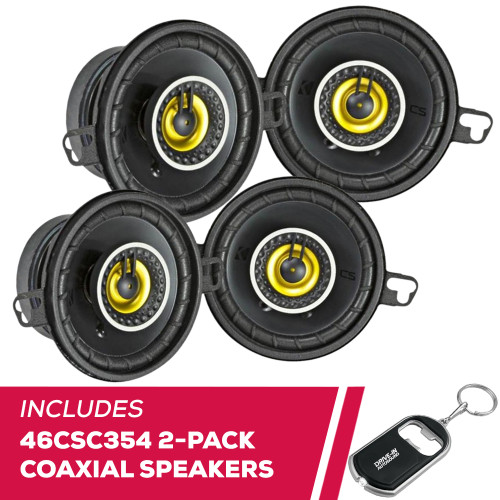 Kicker 2 Pairs Of 46CSC354 CS Series 3-1/2" 2-Way Coaxial Speakers w/ 90W Peak Kicker 2 Pairs Of 46CSC354 CS Series 3-1/2" 2-Way Coaxial Speakers w/ 90W Peak