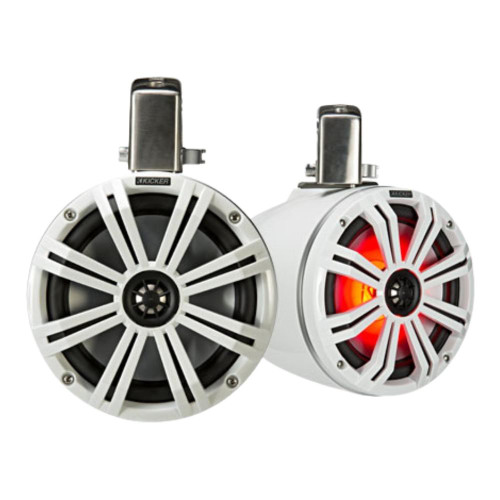 Kicker 45KMTC8W 8" Tower Speakers w/ 48KMA3604 Amplifier & 47KMPK8 Amplifier Kit