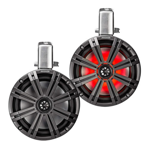 Kicker 2-Pack 45KMTC8 8" 2 Way Wakeboard Coaxial Tower Speakers with 300W Peak