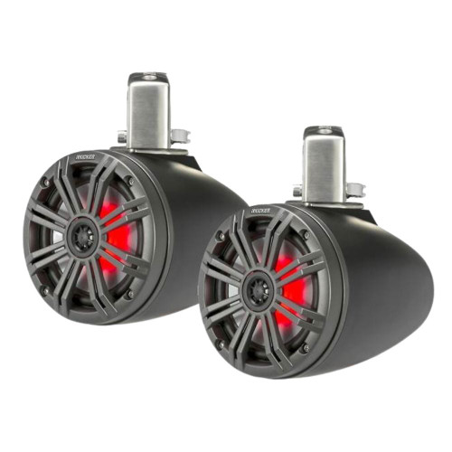 Kicker Pair of 45KM654 6.5" Speakers w/ 45KMTC65 Speakers & Amplifier, Amp Kit
