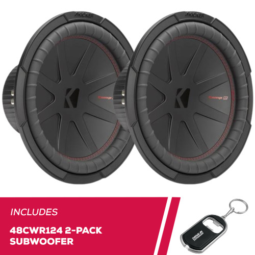 Kicker Pair of 48CWR124 CompR Series 12" Subwoofer with dual 4-ohm voice coils Kicker Pair of 48CWR124 CompR Series 12" Subwoofer with dual 4-ohm voice coils