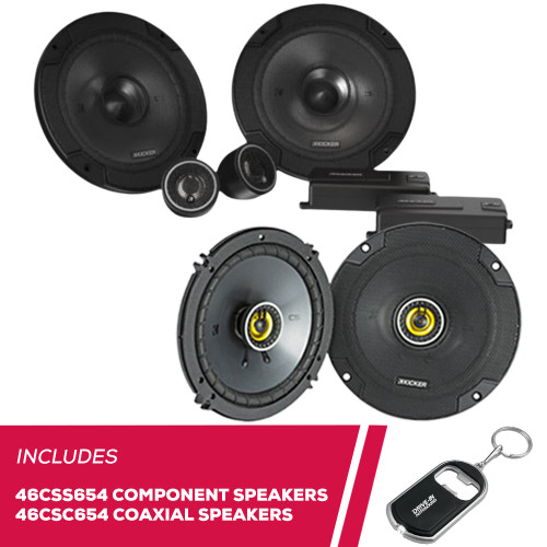Kicker 46CSS654 CS Series 6.5" Component Speaker & 46CSC654 6.5" Coaxial Speaker