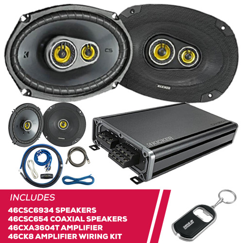 Kicker 46CSC6934 6"x9" Speakers w/ 46CSC654 Speakers & 46CXA3604T Amp & Amp Kit