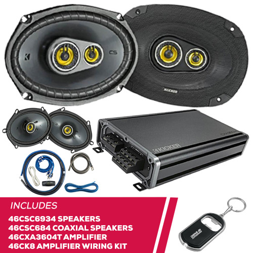 Kicker 46CSC6934 6"x9" Speakers w/ 46CSC684 Speakers & 46CXA3604T Amp & Amp Kit